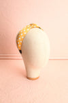 Husna Soleil Yellow & Grey Polka Dots Knotted Headband | Boutique 1861 1