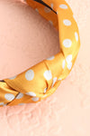 Husna Soleil Yellow & Grey Polka Dots Knotted Headband | Boutique 1861 4