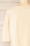 Huy Beige Cropped T-Shirt With Print | La petite garçonne back close-up