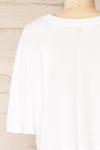 Huy White Cropped T-Shirt w/ Print | La petite garçonne back close-up