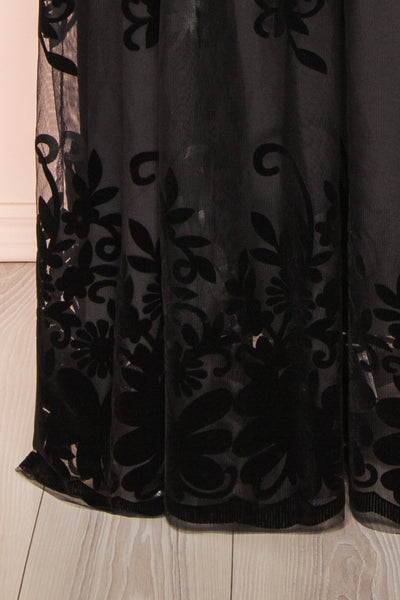 Hyade Black Plus Size V-Neck Floral Maxi Dress | Boutique 1861 bottom