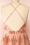 Hyade Blush Plus Size V-Neck Floral Maxi Dress | Boutique 1861 back close-up