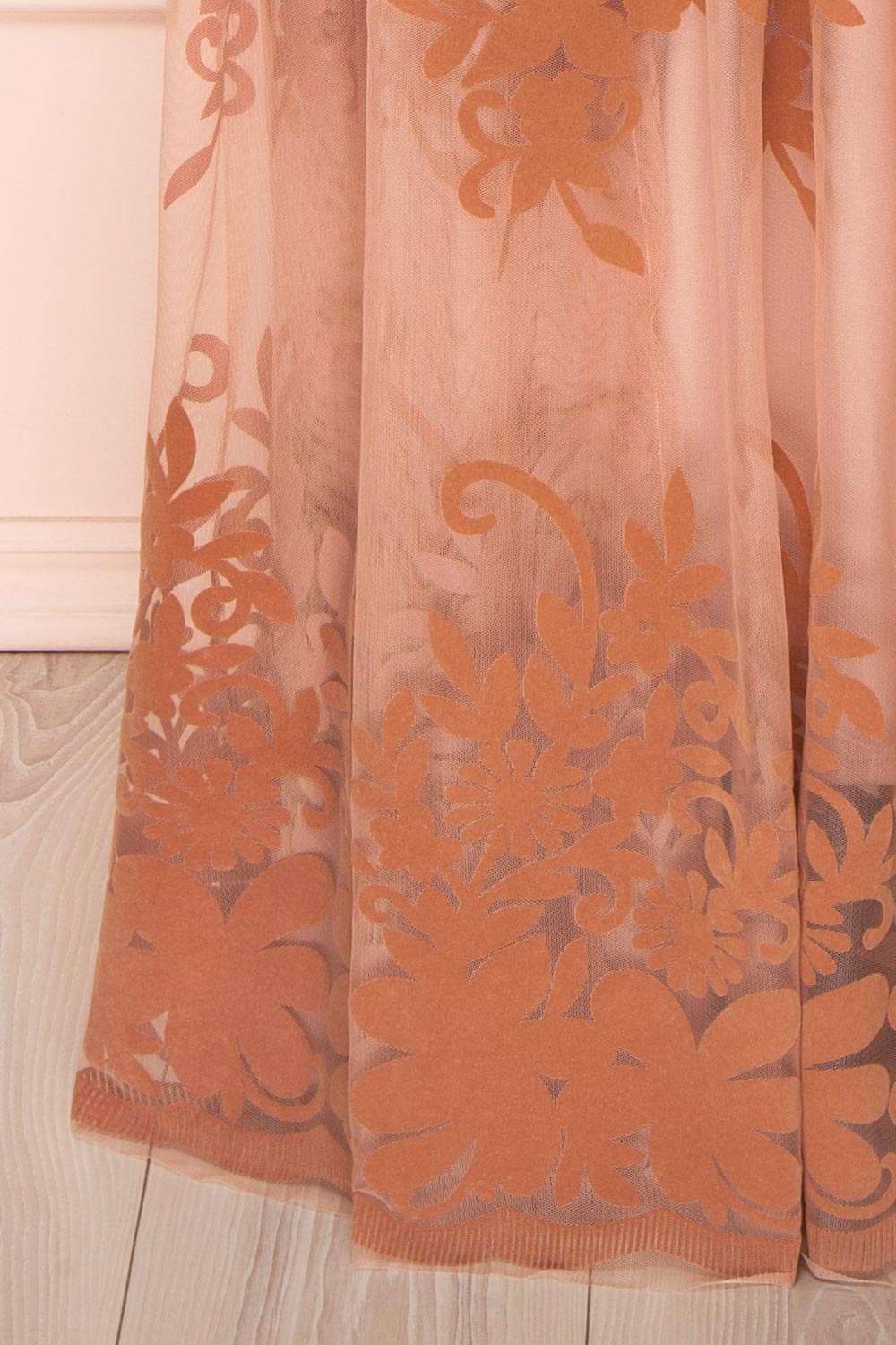 Hyade Blush Plus Size V-Neck Floral Maxi Dress | Boutique 1861 bottom 