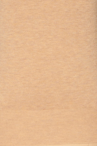 Hythe Beige Short Sleeve Knit Top fabric | La petite garçonne