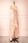 Ignatia Blush Floral Maxi Dress w/ Ruffles | Boutique 1861 side view