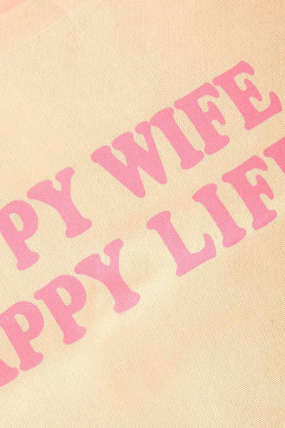 Maxixe - "Happy wife happy life" print tote bag