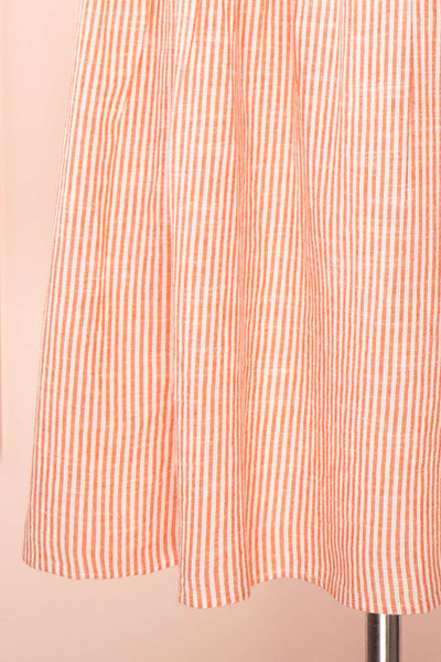 Ilona Orange Tie-Back Striped Midi Dress | Boutique 1861 bottom