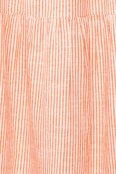 Ilona Orange Tie-Back Striped Midi Dress | Boutique 1861 fabric