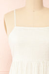 Ilona Sage Tie-Back Striped Midi Dress | Boutique 1861  front close-up