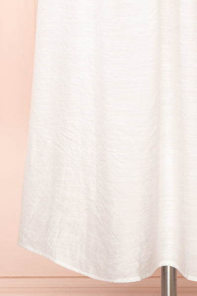 Imna White A-Line Midi Dress w/ Puffy Sleeves | Boutique 1861  bottom