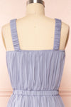 Inari Blue Pleated Midi Dress | Boutique 1861 back close up