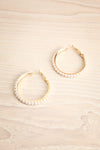 Inde Petit Golden Pearl Hoop Pendant Earrings | La Petite Garçonne