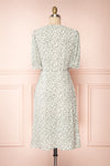 Indra Light Green Floral A-Line Wrap Dress | Boutique 1861 back view