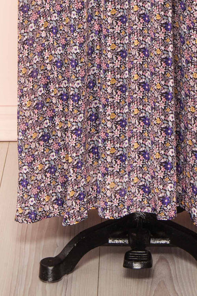 Ingifinna Black Floral Wrap Neck Maxi Dress | Boutique 1861 bottom