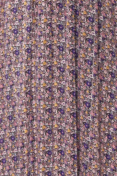 Ingifinna Black Floral Wrap Neck Maxi Dress | Boutique 1861 fabric