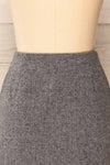 Ingolfur Asymmetric Short Herringbone Skirt | La petite garçonne back close-up