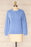 Invera Blue Knitted Sweater | La petite garçonne front view