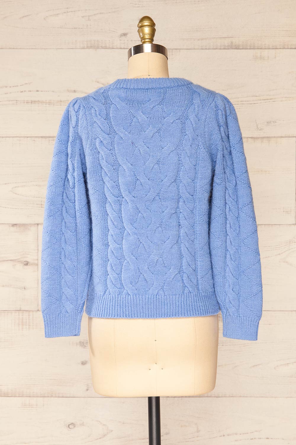 Invera Blue Knitted Sweater | La petite garçonne back view