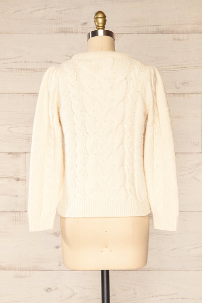Invera Cream Knitted Sweater | La petite garçonne back view