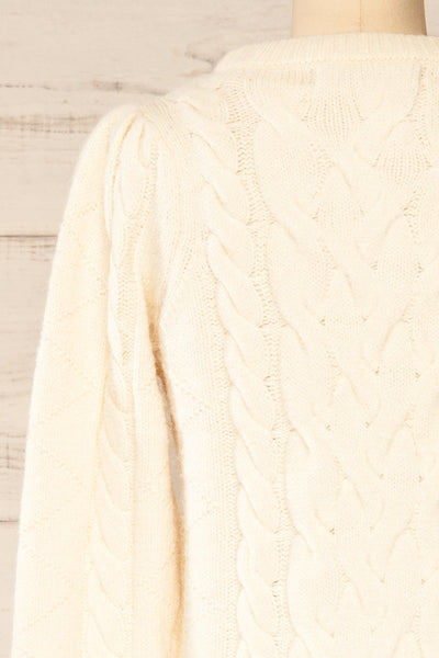 Invera Cream Knitted Sweater | La petite garçonne back close-up