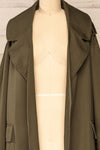 Inverasdale Khaki Oversized Trench Coat | La petite garçonne open close-up
