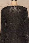 Ioannina Black & Silver Sequin Party Dress back close up | La Petite Garçonne