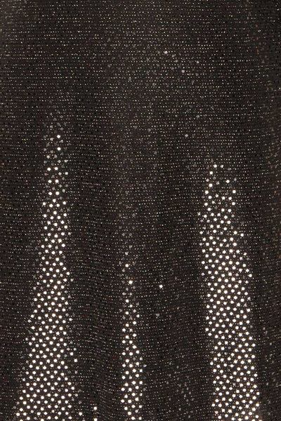 Ioannina Black & Silver Sequin Party Dress fabric close up | La Petite Garçonne