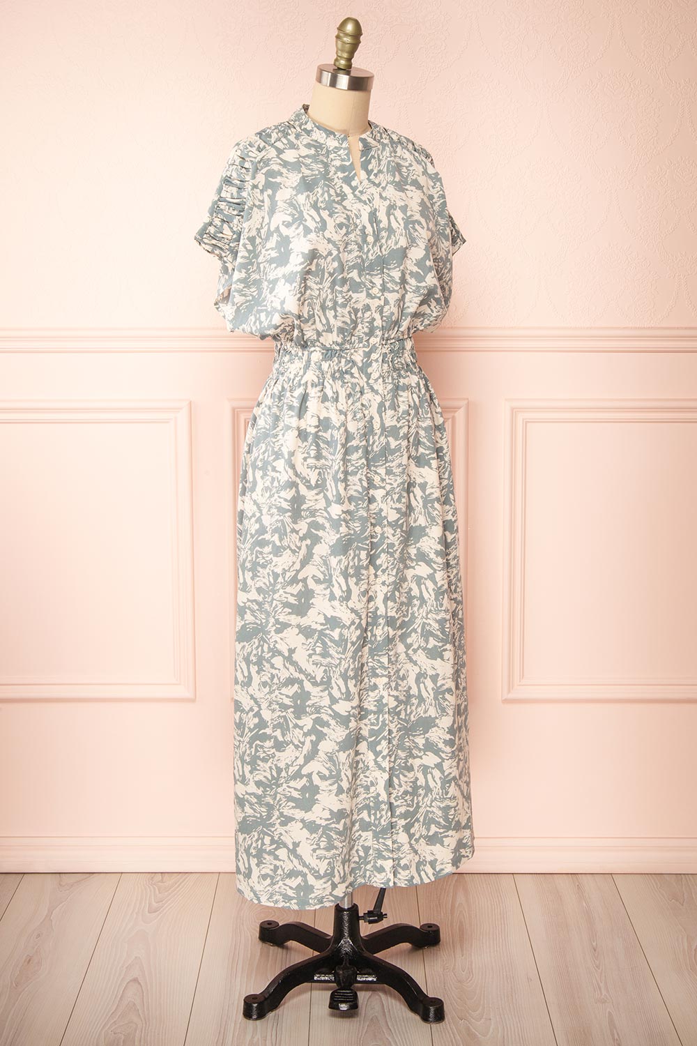 Ionea | Robe Midi Manches Courtes à Motifs