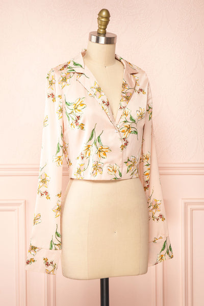 Irinna Cropped Floral Blouse | Boutique 1861 side view