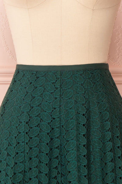 Irinushka Forest Green Lace A-Line Midi Skirt | Boutique 1861 front close-up