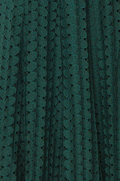 Irinushka Forest Green Lace A-Line Midi Skirt | Boutique 1861 fabric detail
