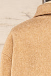 Iris Sand Oversized Shirt Jacket | La petite garçonne back close-up