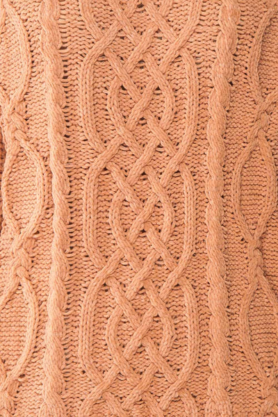 Irma Beige Turtleneck Knit Sweater | La petite garçonne fabric