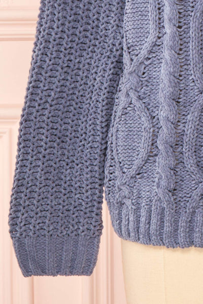 Irma Blue Turtleneck Knit Sweater | La petite garçonne bottom