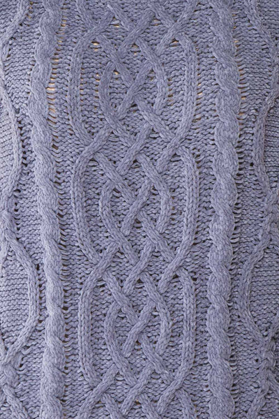Irma Blue Turtleneck Knit Sweater | La petite garçonne fabric