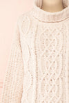 Irma Ivory Turtleneck Knit Sweater | La petite garçonne front close-up