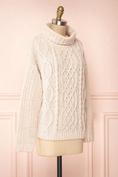 Irma Ivory Turtleneck Knit Sweater | La petite garçonne side view