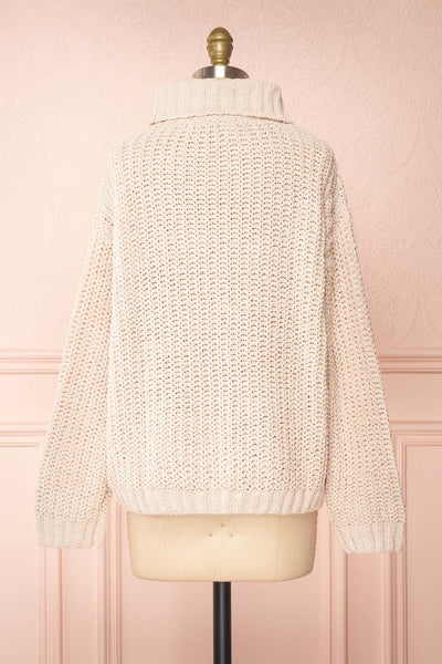 Irma Ivory Turtleneck Knit Sweater | La petite garçonne back view