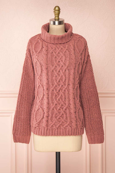 Irma Pink Turtleneck Knit Sweater | La petite garçonne