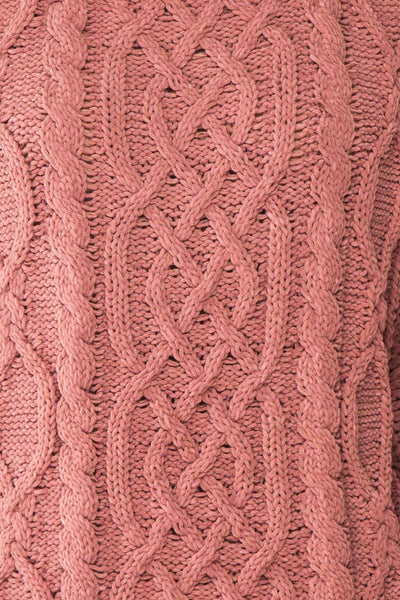 Irma Pink Turtleneck Knit Sweater | La petite garçonne fabric