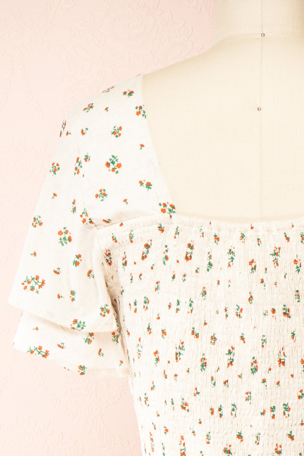 Irmelin Short Sleeve Floral Romper | Boutique 1861 back close-up