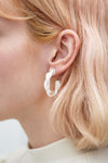 Irsina Silver Twisted Hoop Earrings | La Petite Garçonne model
