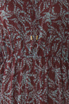 Irulan Burgundy & Teal Long Sleeve Maxi Dress | Boutique 1861 fabric