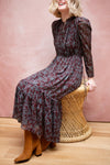 Irulan Burgundy & Teal Long Sleeve Maxi Dress | Boutique 1861 model