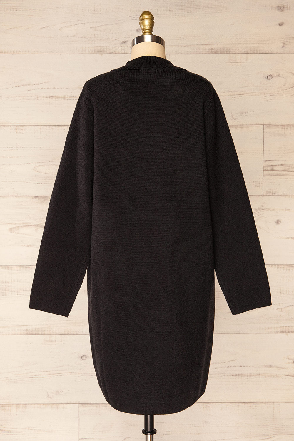 Irun Black Long Knit Cardigan | La petite garçonne back view