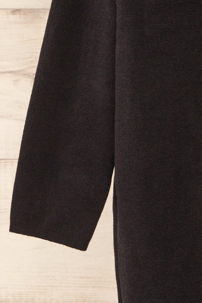 Irun Black Long Knit Cardigan | La petite garçonne sleeve
