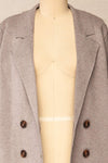 Irun Grey Long Knit Cardigan | La petite garçonne open close-up