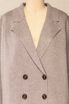 Irun Grey Long Knit Cardigan | La petite garçonne front close-up