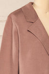 Irun Taupe Long Knit Cardigan | La petite garçonne side close-up