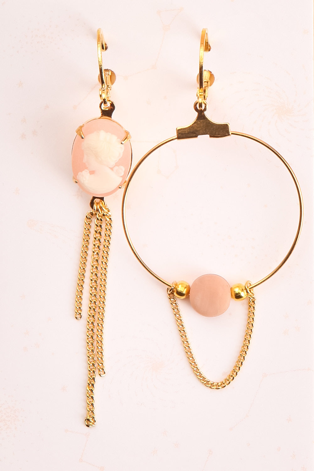 Isabella Asinari Golden & Blush Pendant Earrings | Boutique 1861
